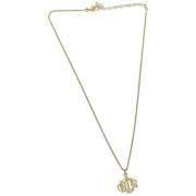 Pre-owned Metal necklaces Dior Vintage , Yellow , Dames