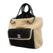 Pre-owned Wool chanel-bags Chanel Vintage , Beige , Dames