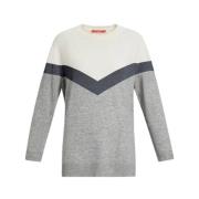 Stijlvolle Crewneck Gebreide trui met Zijsplitten Marina Rinaldi , Gra...