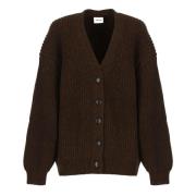 Bruine Cashmere V-Hals Cardigan Sweater Khaite , Brown , Dames