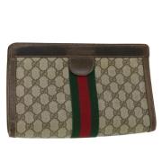 Pre-owned Canvas clutches Gucci Vintage , Beige , Dames