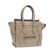 Pre-owned Leather handbags Celine Vintage , Beige , Dames