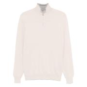 Luxe Cashmere Half-Zip Gebreide kleding Fedeli , Beige , Heren