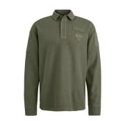 Cargo-stijl lange mouw polo PME Legend , Green , Heren