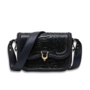 Python Schoudertas met Gouden Hardware Claris Virot , Black , Dames