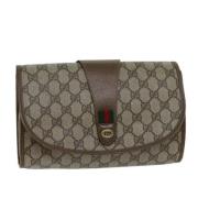 Pre-owned Leather clutches Gucci Vintage , Beige , Dames