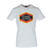 Katoenen T-shirt met korte mouwen Diesel , White , Heren