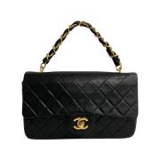 Pre-owned Leather chanel-bags Chanel Vintage , Black , Dames