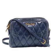 Pre-owned Leather shoulder-bags Miu Miu Pre-owned , Blue , Dames