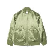 Satin Bomberjack in Khaki Max Mara , Green , Dames