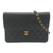 Pre-owned Leather chanel-bags Chanel Vintage , Black , Dames