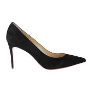 Suede Pointed Heel Pump Christian Louboutin , Black , Dames