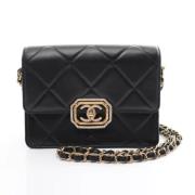 Pre-owned Leather chanel-bags Chanel Vintage , Black , Dames