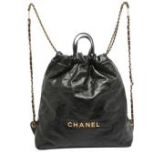 Pre-owned Leather backpacks Chanel Vintage , Black , Dames