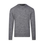 Ronde Hals Sweater in Middengrijs Altea , Gray , Heren