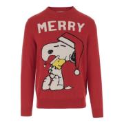 Snoopy Wolmix Pullover MC2 Saint Barth , Red , Heren