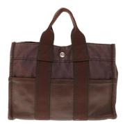 Pre-owned Canvas handbags Hermès Vintage , Brown , Dames