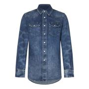 Blauw Slim-Fit Geborduurd Overhemd Givenchy , Blue , Heren