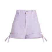 Lila High Waist Denim Shorts Isabel Marant , Purple , Dames