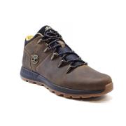 Bruine geoliede leren laars met rubberen zool Timberland , Brown , Her...