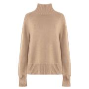 Kameel Turtleneck Wol Kasjmier Trui Max Mara , Brown , Dames