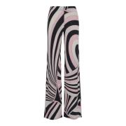 Iris Patroon Viscose Stretch Broek Emilio Pucci , Multicolor , Dames