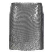 Zilveren Mesh Mini Rok Aw24 Paco Rabanne , Gray , Dames