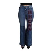 Amore Flare Jeans Vrouwen Blauw Dolce & Gabbana , Blue , Dames