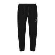 Zwarte Katoenen Elastische Taille Broek Richmond , Black , Heren