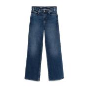 Blauwe Stretch Denim Wide Leg Jeans Adriano Goldschmied , Blue , Dames