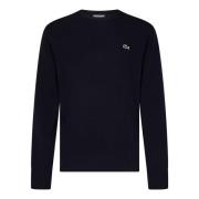 Blauwe Crewneck Wollen Trui Aw24 Lacoste , Blue , Heren