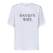 Wit T-shirt met 'Vrouw van David' Slogan Victoria Beckham , White , Da...