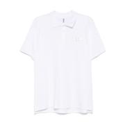 Logo Print Polo Shirt Wit Moschino , White , Heren