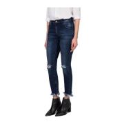 Indigo High Rise Skinny Jeans One Teaspoon , Blue , Dames