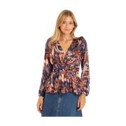 Gedrukte blouse met plooien Alma EN Pena , Multicolor , Dames