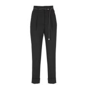 Zwarte wollen broek met ritssluiting Peserico , Black , Dames