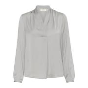 Zilveren V-hals Blouse InWear , Gray , Dames