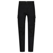 Comfortabele Katoenen Tapered Broek C.p. Company , Black , Heren