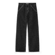 Simple Pant - Zwart (Stone Washed) Carhartt Wip , Black , Dames