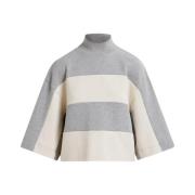 Wafel Sweatshirt met Brede Strepen Essentiel Antwerp , Gray , Dames