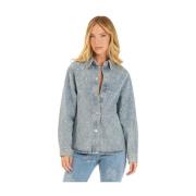 Denim shirt met kralen Alma EN Pena , Blue , Dames