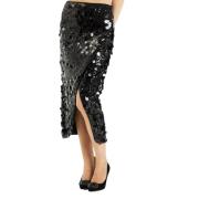 Pailletten midi rok Alma EN Pena , Black , Dames