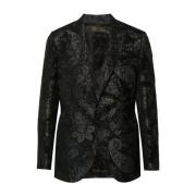 Blauwe Jacquard Bloemen Blazer Jas Etro , Blue , Heren