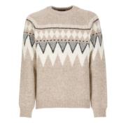 Beige Alpaca Crewneck Jumper Sweater Peserico , Beige , Heren