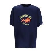 Stijlvol Grafisch T-shirt voor Mannen Carhartt Wip , Blue , Heren