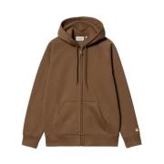 Hooded Chase Jack van zwaar sweatstof Carhartt Wip , Brown , Heren