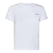 Wit Slim Fit T-shirt Logo Print Coperni , White , Dames