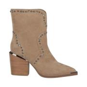 Enkellaars met split en studs Alma EN Pena , Brown , Dames