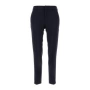 Blauwe Wollen Broek Taps Toelopende Pijp PT Torino , Blue , Dames