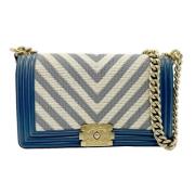 Pre-owned Leather chanel-bags Chanel Vintage , Blue , Dames